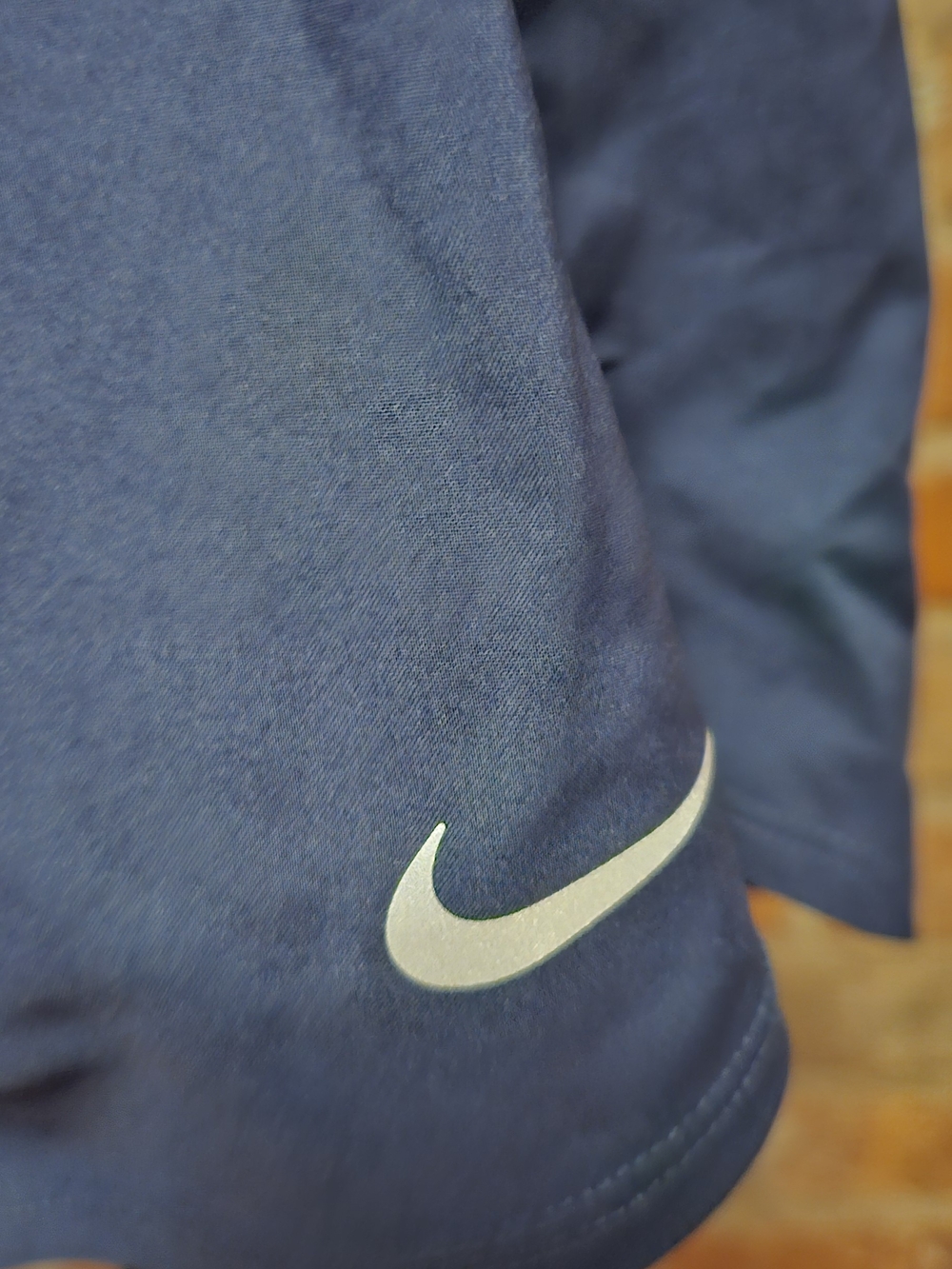 Nike Women's Navy Blue Dri Fit Shorts 8 Petite with Reflective Swoosh